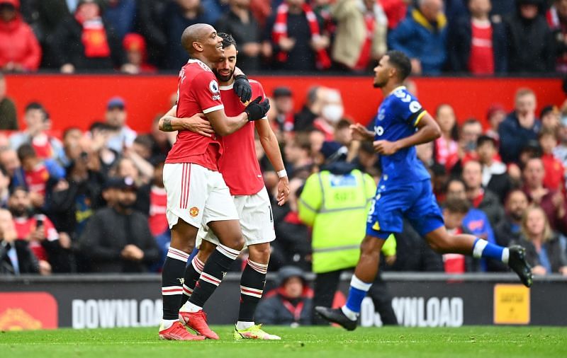 Anthony Martial with Bruno Fernandes
